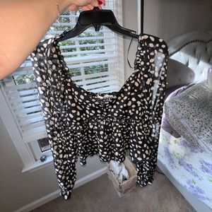Super cute black polka dot blouse